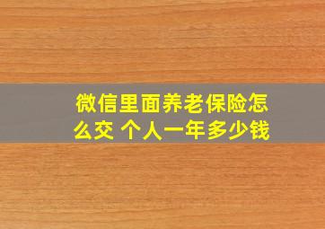 微信里面养老保险怎么交 个人一年多少钱